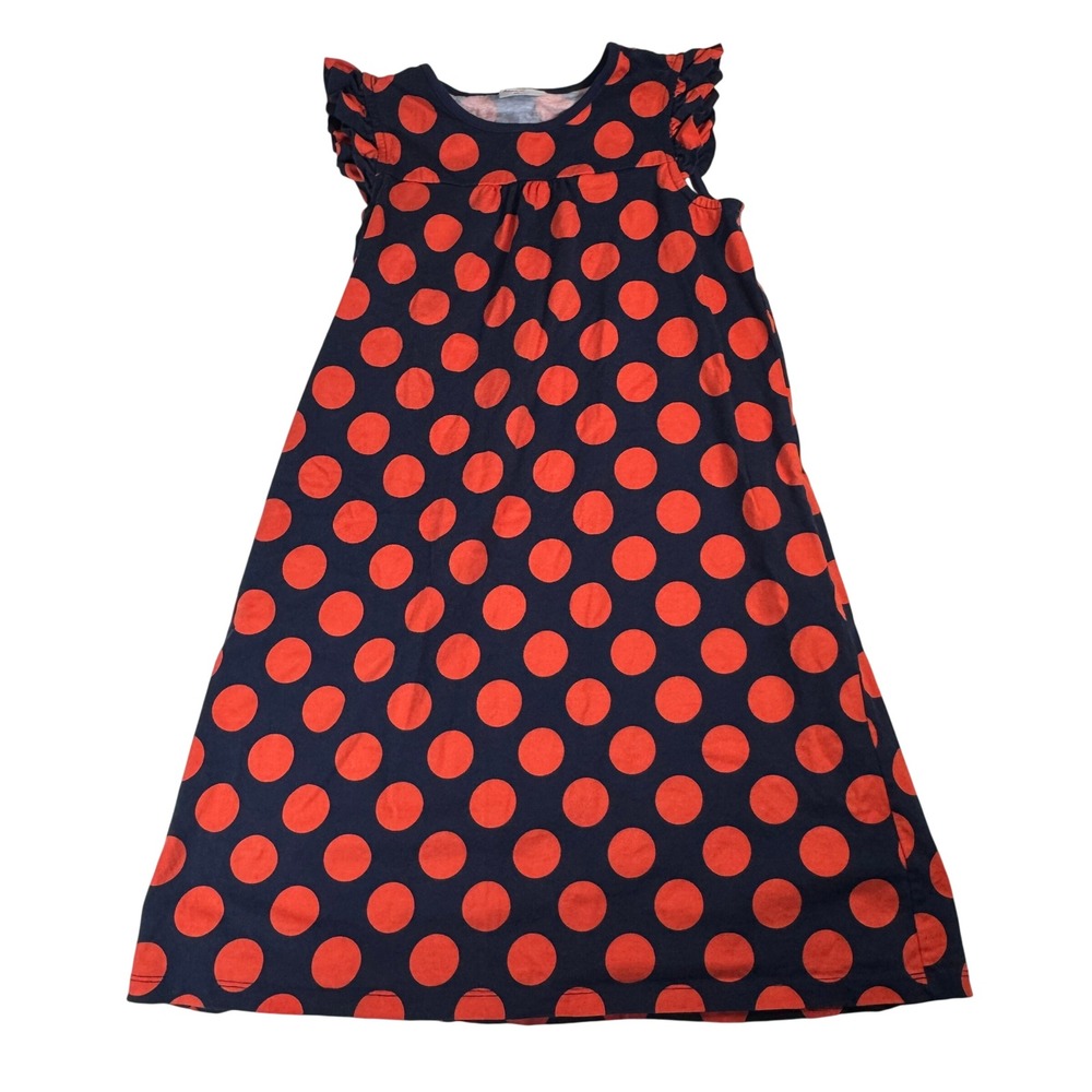 Hanna Andersson Girls Dress Size 150 Red Polka Dot Sleeveless Casual Cotton